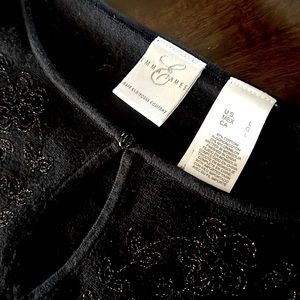 NWT Emma James ~ A Liz Claiborne Company, Size L,  Black with Bronze Stitching